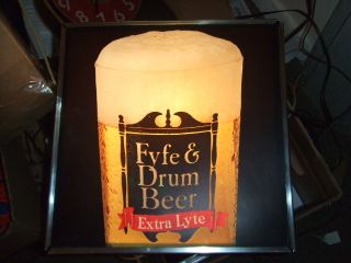 Fyfe Drum Light Box Light Beer Bar Advertisement Breweriana RARE