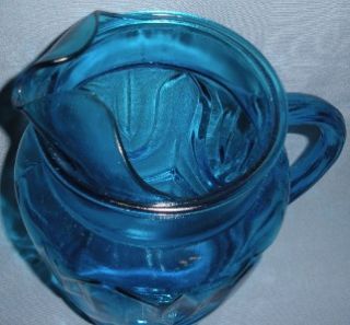 Blue Anchor Hocking Glass 80 oz Pitcher Vintage Drape