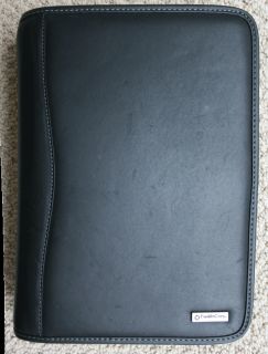 Franklin Covey Classic Size Black Leather Zip Binder