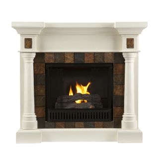 Carrington Convertible Ivory Gel Fireplace 47 Flat Screen TV Stand