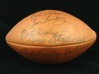 NFL Hall of Fame Players SIGNED Football TOM LANDRY, ROGER STAUBACH