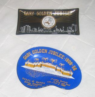 Vintage 1956 U S Steel Works Gary Indiana Golden Jubilee ashtrays