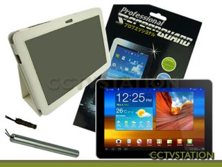  Leather Case Stand+Screen Protector+Stylus for Samsung Galaxy Tab 10.1