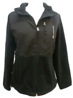 Free Country Authentic Lifestyle Womens Black Hooded Fleece Jacket