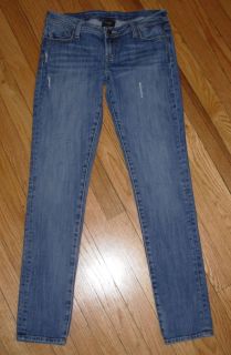 Genetic Denim THE SHANE Jeans Distressed Low Skinny Stretch Ankle 28 x