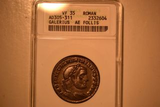 Ancient Roman Follis Galerius Ad 305 311 ANACS VF