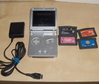 Nintendo Game Boy Advance SP Silver Handheld System AGS 001