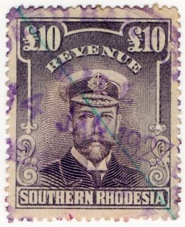 Southern Rhodesia Revenue Duty Stamp £10