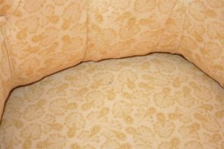 Pair George Smith Markham Tufted Skirted Upholstered Arm Chairs Baker