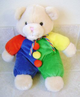 Baby Ganz Cream Plush Teddy Bear Primary Colors Pajamas
