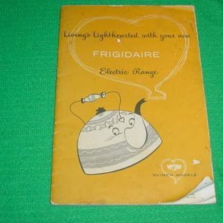 Vintage Frigidaire Electric Range 30 inch Model Book