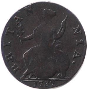 George II copper halfpenny 1737 CONTEMPORARY COUNTER FEIT, NON REGAL
