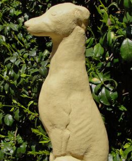 Chic Greyhound Statue Cement Stone Garden Whippet Dog O