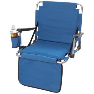 Club Fun Stadium Blue Cushion Seat W Arms Drink holder Pockets