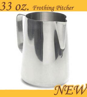 New 33 oz Espresso Coffee Milk Frothing Pitcher Barista