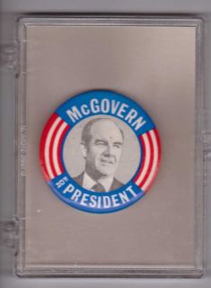  red white + blue 1 3/4 George McGovern for President political pin