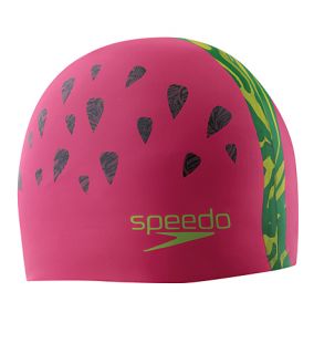 Competition Speedo Silicone Swim Cap Fruit Punch Watermelon NEW