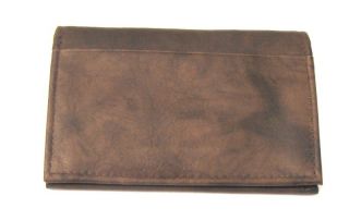 Leather Card Holder Mini Wallet Brown New