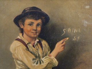  Victorian painting style of JG Brown shoe shine boy o/c signed Gerald