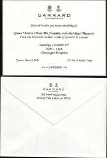 2007 Garrard London Jewelry Catalog Invitation Queen Victorias Royal