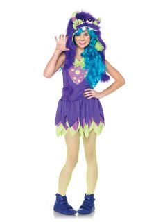Gerty Growler Purple Furry Monster Hood Green Cute Teen Girls Costume