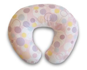 Pastel Bubble Dots Pink Boppy Pillow w Cotton Slipcover
