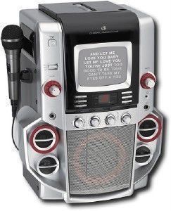 GPX JM258 Party Machine CD G Karaoke System with 5 1 2 Black and White