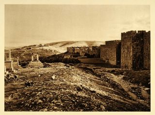 1925 Jerusalem City Wall Lions Gate Sheep St. Stephen   ORIGINAL