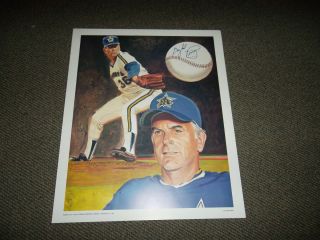 Gaylord Perry Autographed 18x22 Lithograph Legends COA Mariners