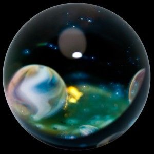 Marble Gateson Recko 2 Planet Nebula Universe w Opal Moon in