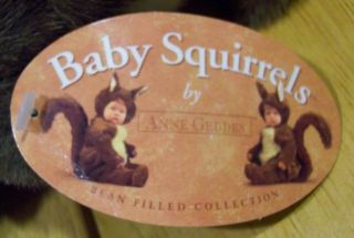 Anne Geddes Baby Doll in Squirrel Costume 7 Plush Stuffed Animal Toy