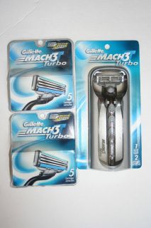 Gillette Mach 3 Turbo Razor and 2 Packs of Blades