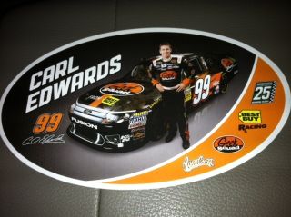 2012 Carl Edwards Geek Squad 99 NASCAR Sprint Cup Series Postcard