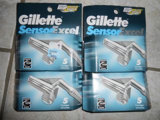 20 Gillette Sensor Excel Blades Refills Cartridges Lot New