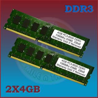 New 8GB 2 x 4GB DDR3 1066MHz PC3 8500 Desktop RAM 1066