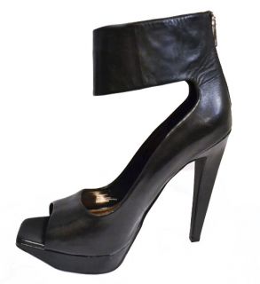 Jessica Simpson Salopen Black Leather Heels Womens Size 8 Platform