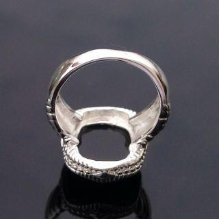 Womens Fashion Ring Jewelry Silver Gemstone Ring Big Black Onyx Ring
