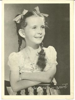 Margaret OBrien 1946 Promotional Photo Bad Bascomb