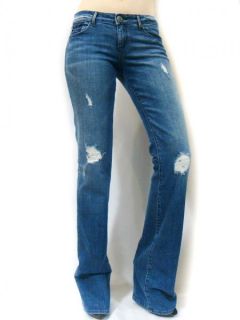 Angeles Womens Vintage Destroyed Cross Logo Pocket Jeans Geena