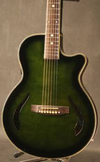 Gitano Thinbody Acoustic Electric Guitar Spruce Top Lime Green New
