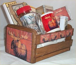 Moose Wood Crate Gift Basket Lodge Fun Gift Men Gifts