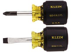 Klein Tools 85071 Two 2 Piece Stubby Phillips Keystone Screwdriver Set