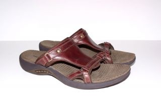 Womens Merrell Glade Brown Leather Slides Sandals
