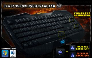 Brand New Nightstalker USB LED Gaming Keyboard Illuminated Lights