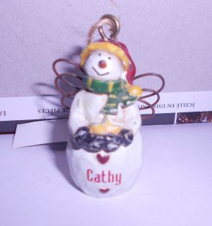 Ganz Personalized Snowman Ornament Cathy New with Tags