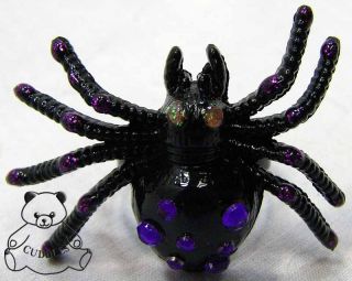  Ring Adjustable Insect Halloween Jewelry Black Metal Fun New