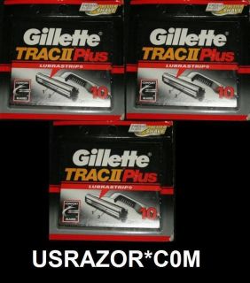 30 Gillette Trac II Plus Blades Cartridges Refills Fit Schick Super 2