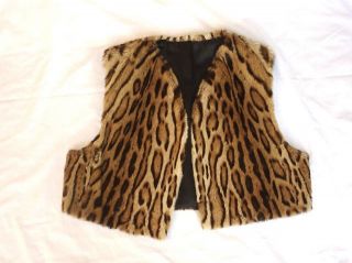 Geoffrey Cat Bolero Cropped Real Fur Vest Ladies S