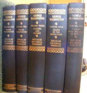 George Washington A Biography by Douglas Southall Freeman 5 volumes