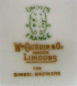 Antique Limoges Wm Guerin Sugar BWL Gimbel Brothers